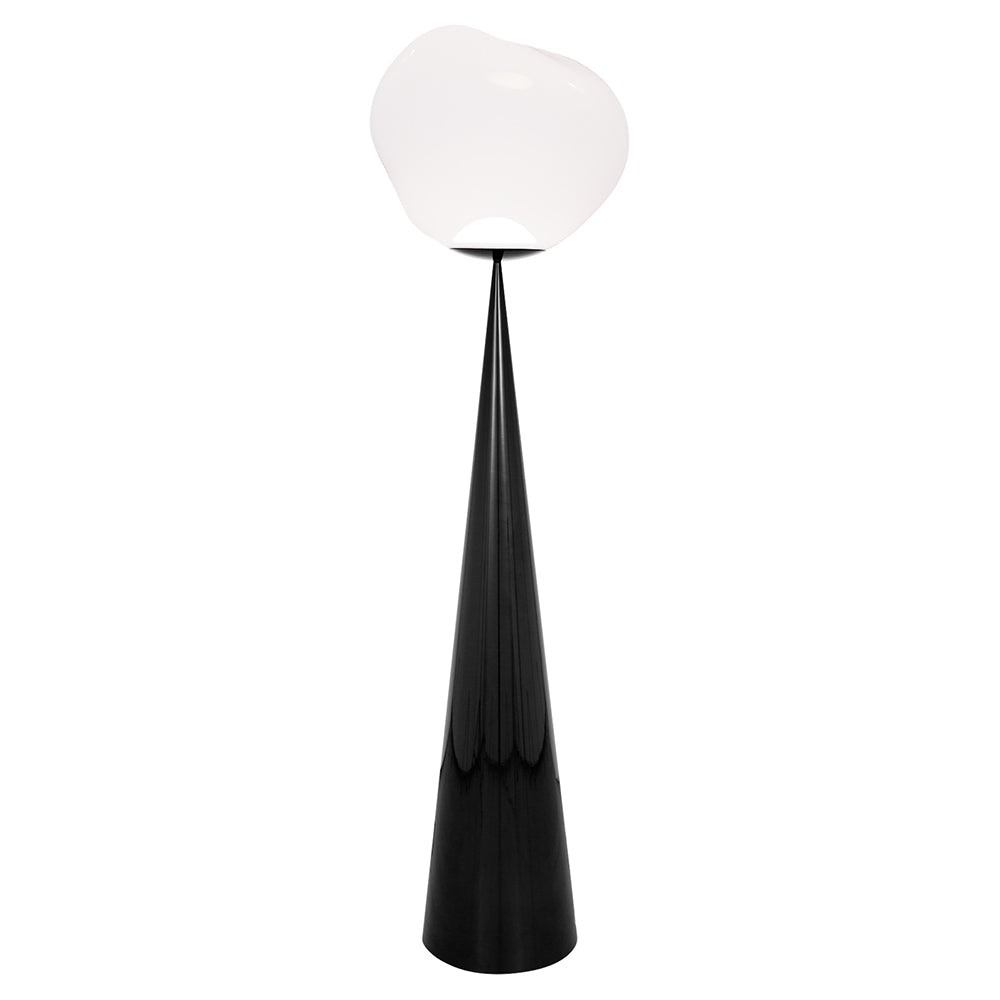 Melt Cone Fat Floor Lamp - Opal, Black