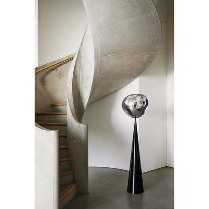 Melt Cone Fat Floor Lamp - Silver