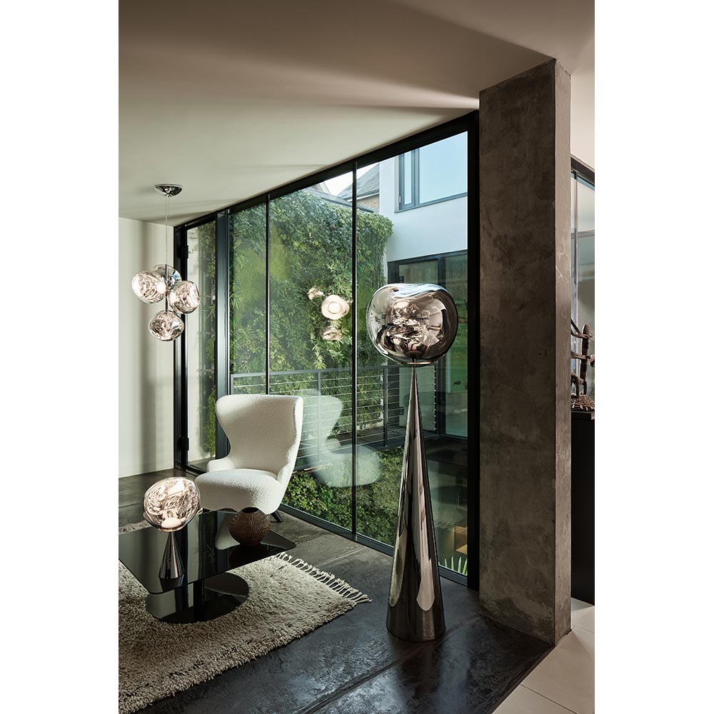 Melt Cone Fat Floor Lamp - Silver, Silver