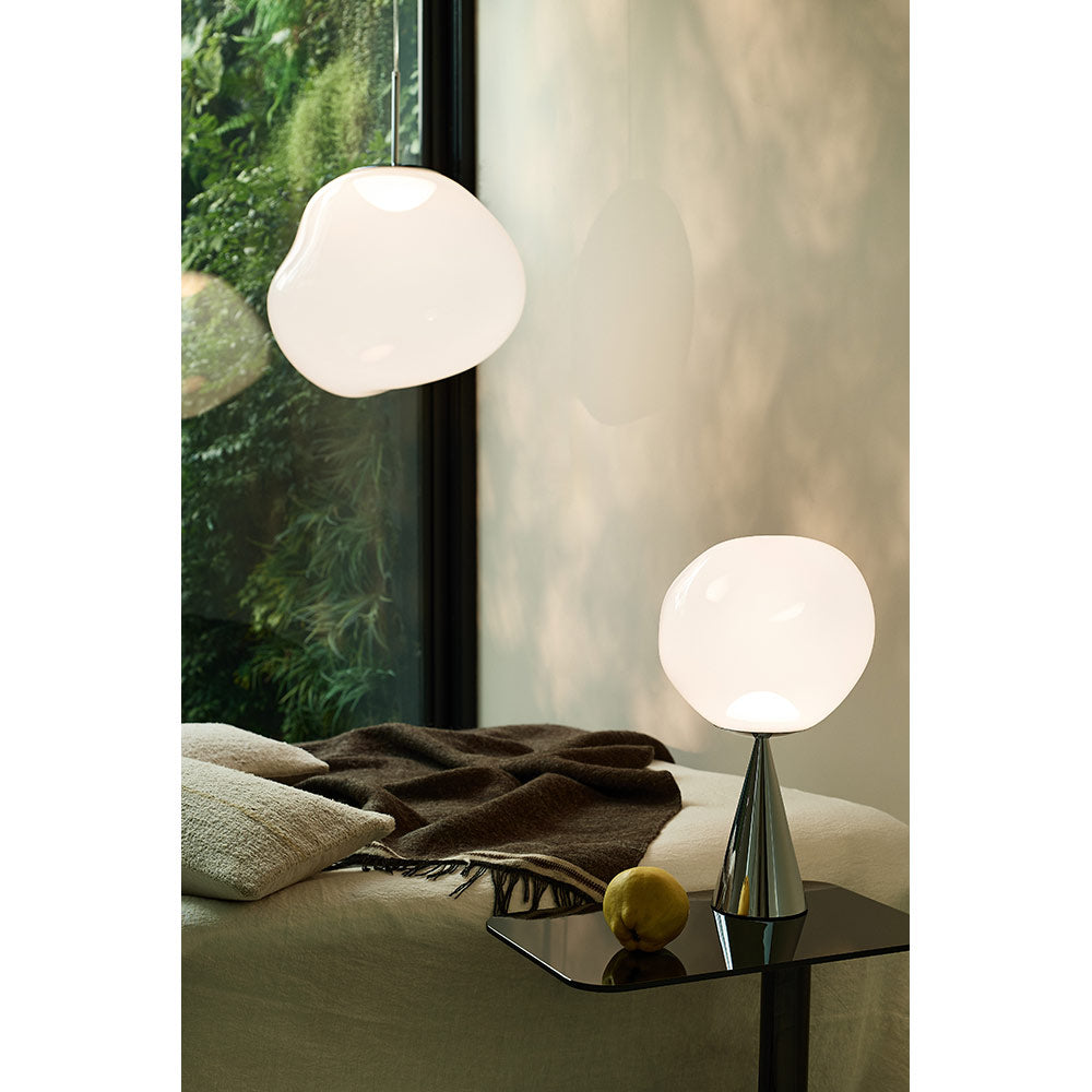 Melt Cone Fat Table Lamp - Opal, Black