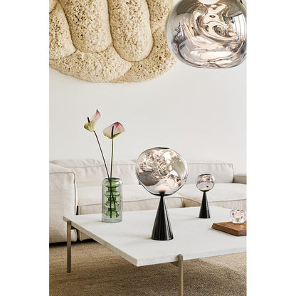 Melt Cone Fat Table Lamp - Silver
