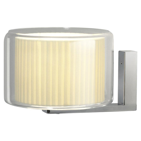 Mercer A Wall Sconce - Pleated White Cotton