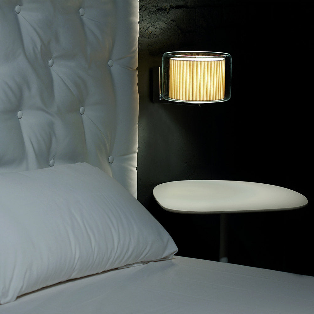 Mercer A Wall Sconce - Pleated White Cotton