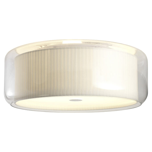 Mercer C Ceiling Light - Pleated White Cotton