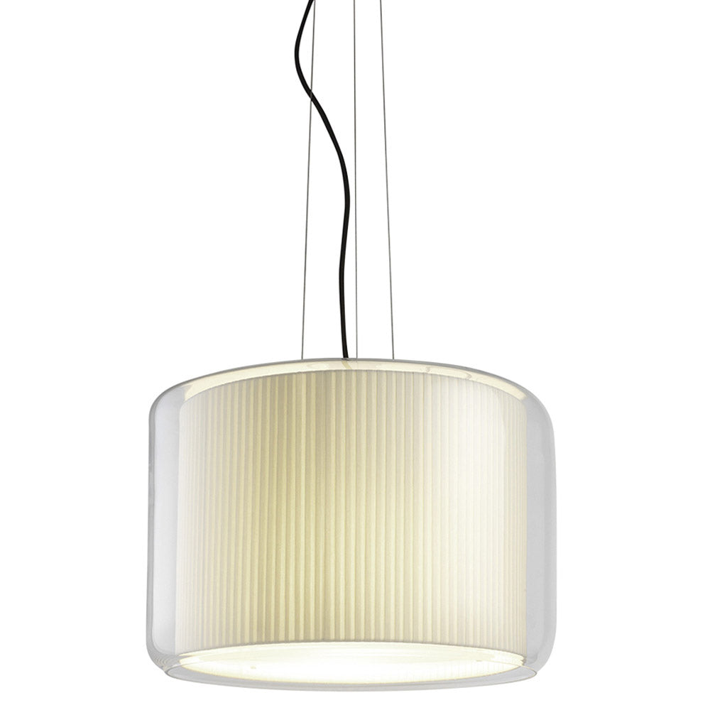 Mercer Pendant - Pleated White Cotton Shade