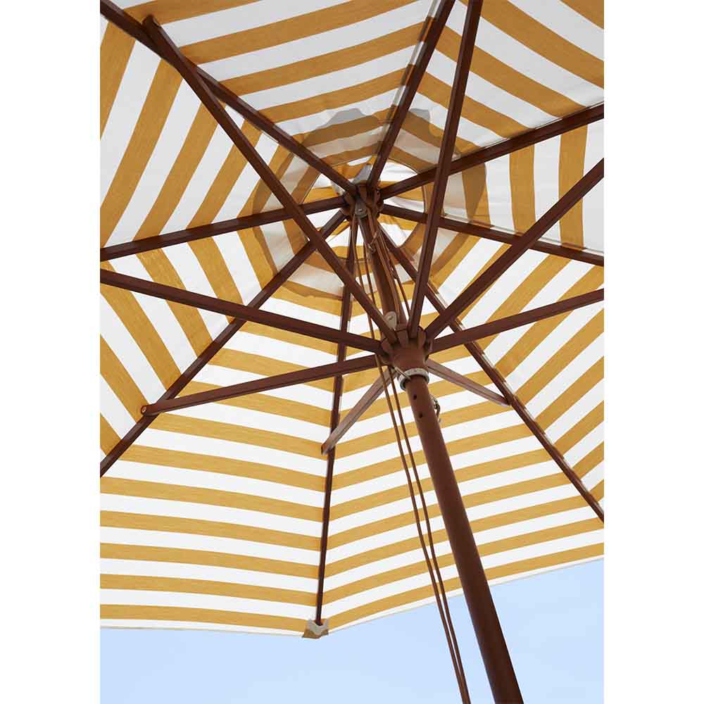 chocolate brown striped patio umbrella Messina Round Umbrella