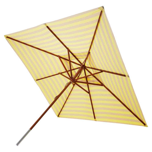 Messina Square Umbrella - Lemon/Sand Stripe