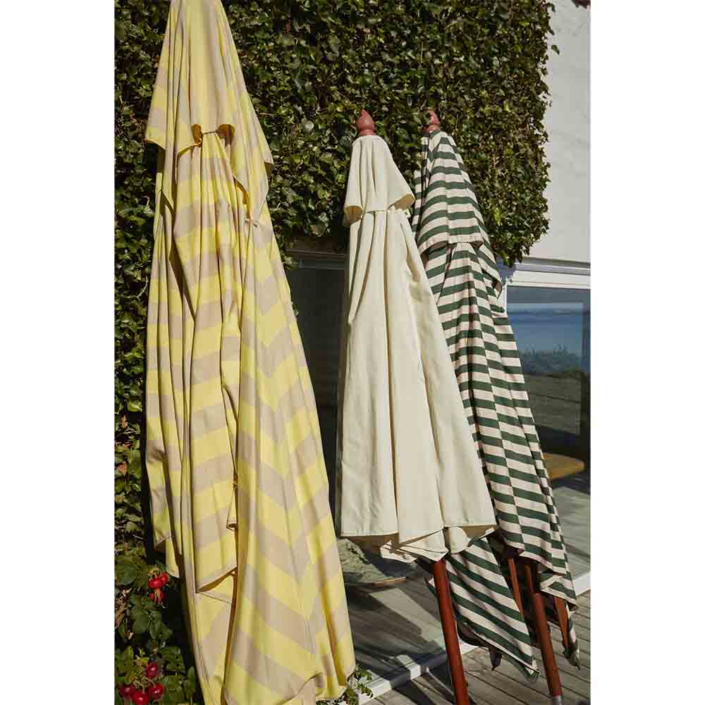 Messina Square Umbrella - Lemon/Sand Stripe