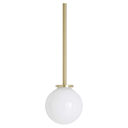 Mezzo Pendant - Satin Brass, Opal Glass Shade