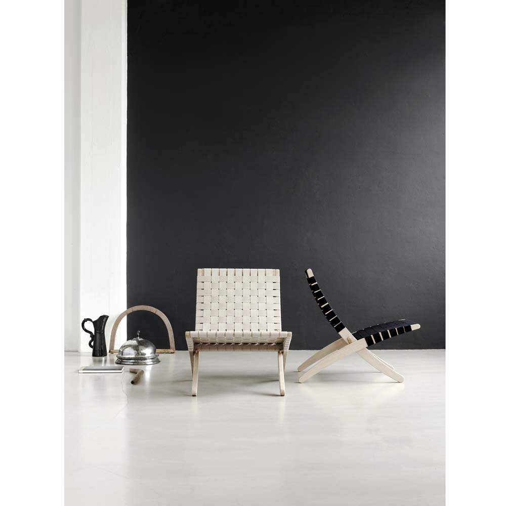 MG501 Cuba Chair - Black Cotton Webbing, Oak Black Painted
