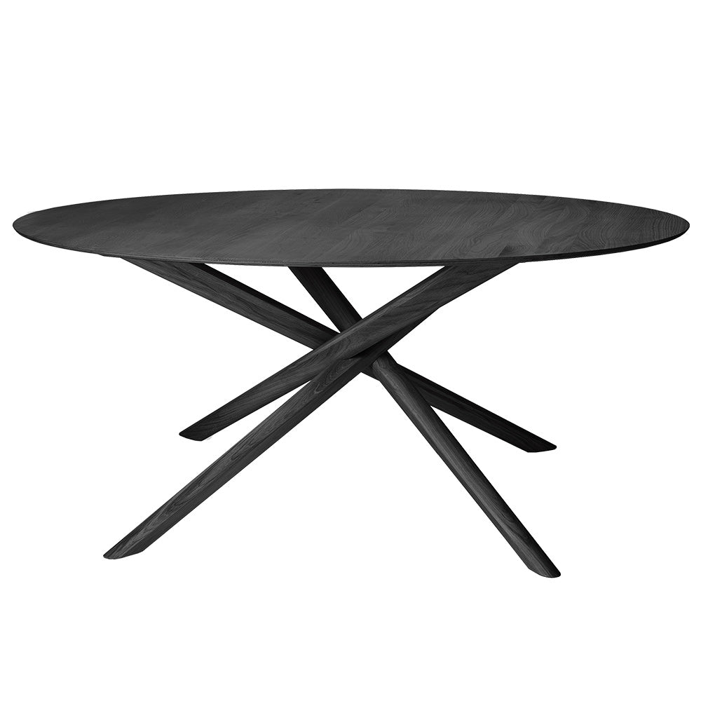 Mikado Round Dining Table - Black Oak