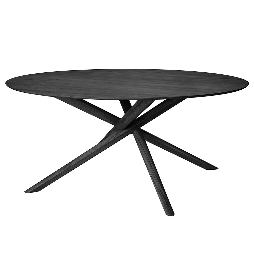 Mikado Round Dining Table - Black Oak