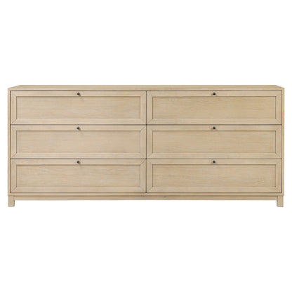 Millie 6 Drawer Dresser - Bleached Oak Veneer