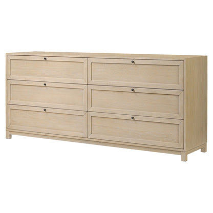 Millie 6 Drawer Dresser - Bleached Oak Veneer