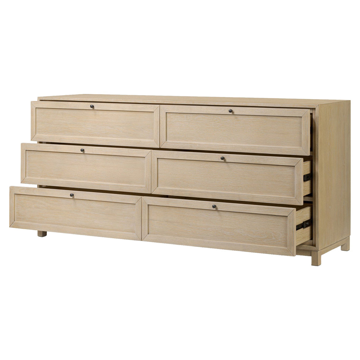 Millie 6 Drawer Dresser - Bleached Oak Veneer