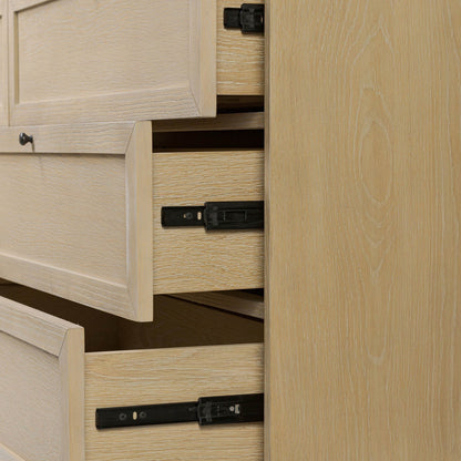 Millie 6 Drawer Dresser - Bleached Oak Veneer