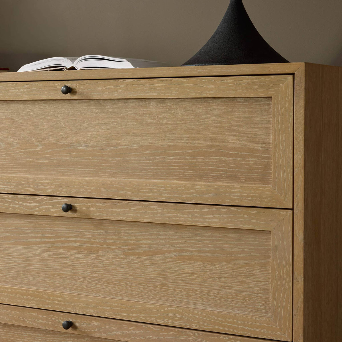 Millie 6 Drawer Dresser - Bleached Oak Veneer