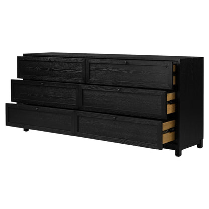 Millie 6 Drawer Dresser - Drifted Matte Black Veneer