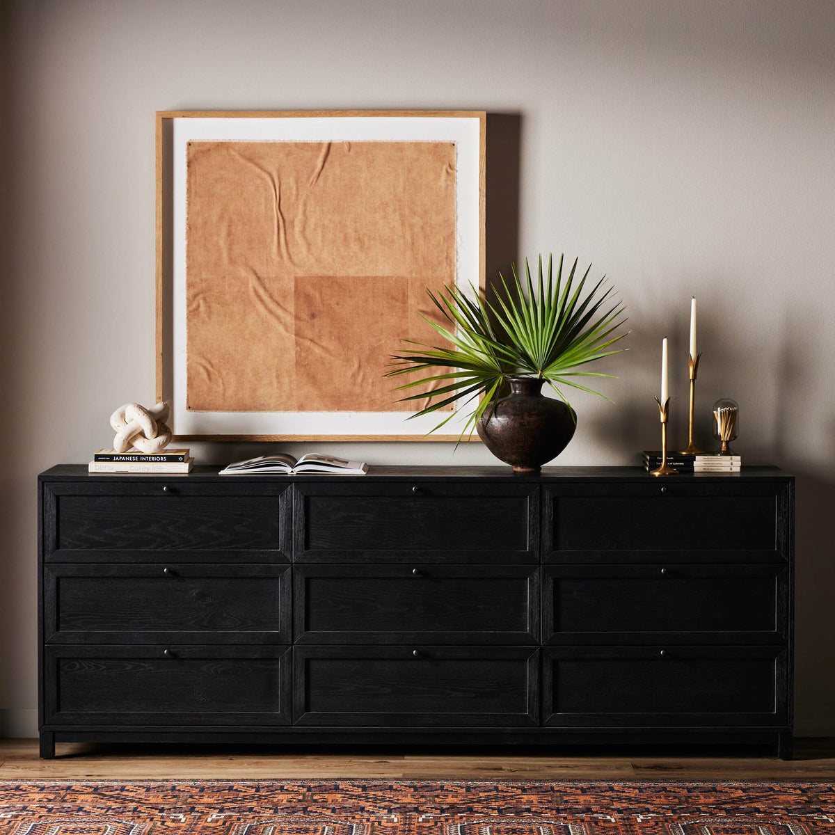 Millie 9 Drawer Dresser - Drifted Matte Black Veneer