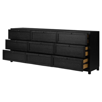 Millie 9 Drawer Dresser - Drifted Matte Black Veneer