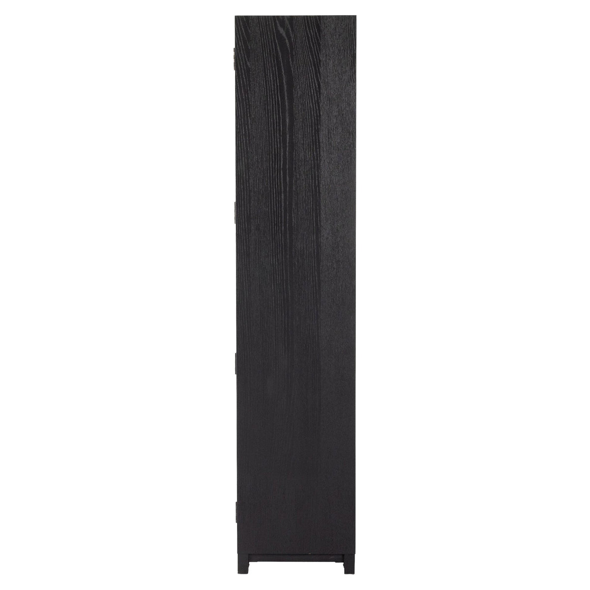 Millie Panel and Glass Door Double Cabinet - Drifted Matte Black