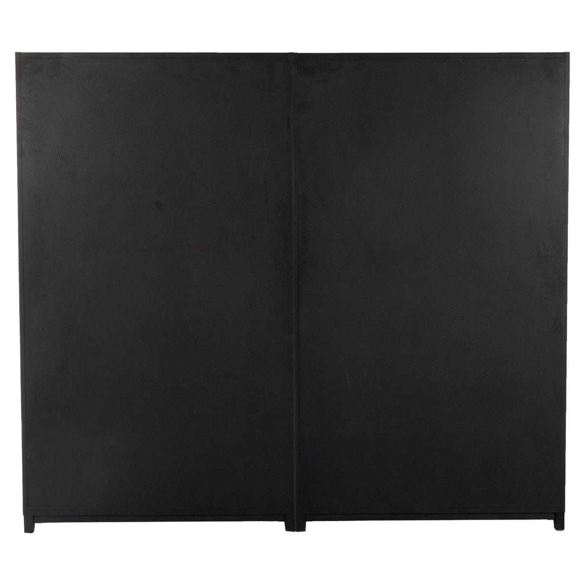 Millie Panel and Glass Door Double Cabinet - Drifted Matte Black