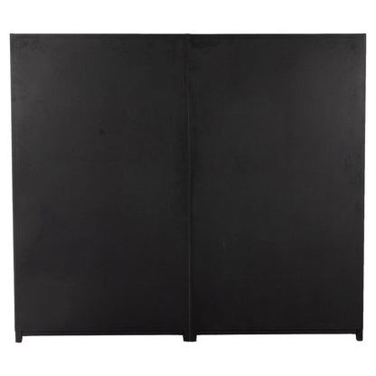 Millie Panel and Glass Door Double Cabinet - Drifted Matte Black