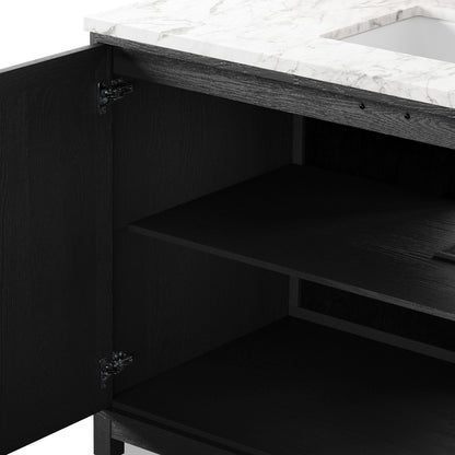 Millie Single Wide Vanity - Satin Drifted Oak Veneer
