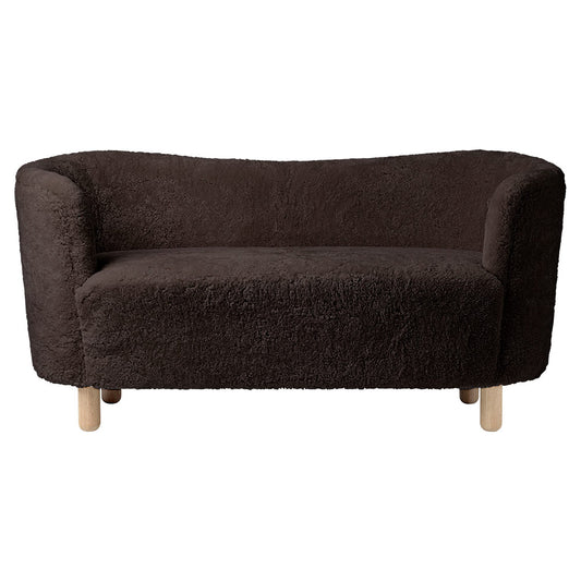 Mingle Sofa - Espresso Sheepskin, Natural Oak