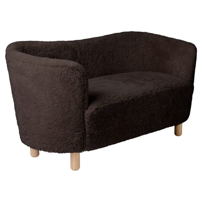 Mingle Sofa - Espresso Sheepskin, Natural Oak