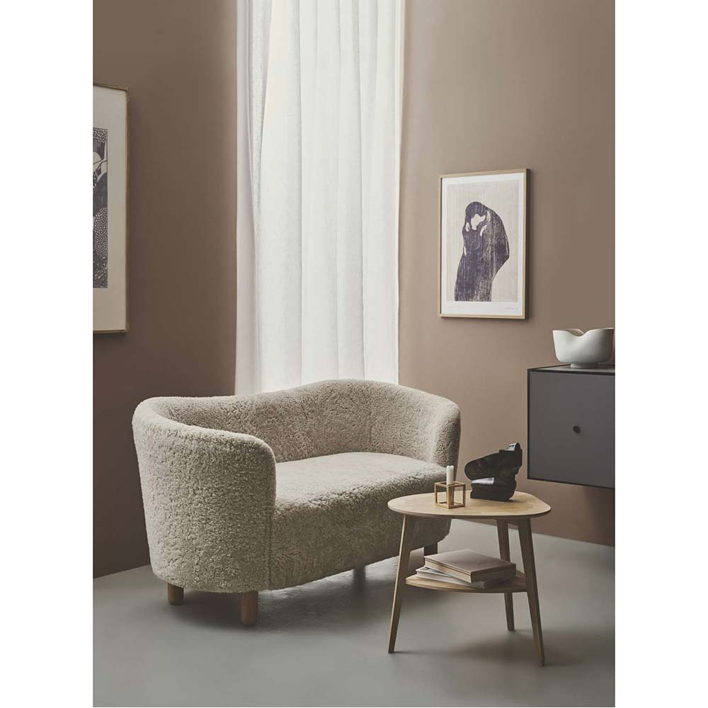 Mingle Sofa - Green Tea Sheepskin, Natural Oak