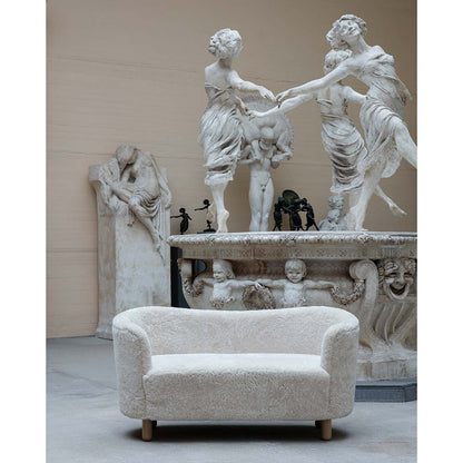 Mingle Sofa - Green Tea Sheepskin, Natural Oak