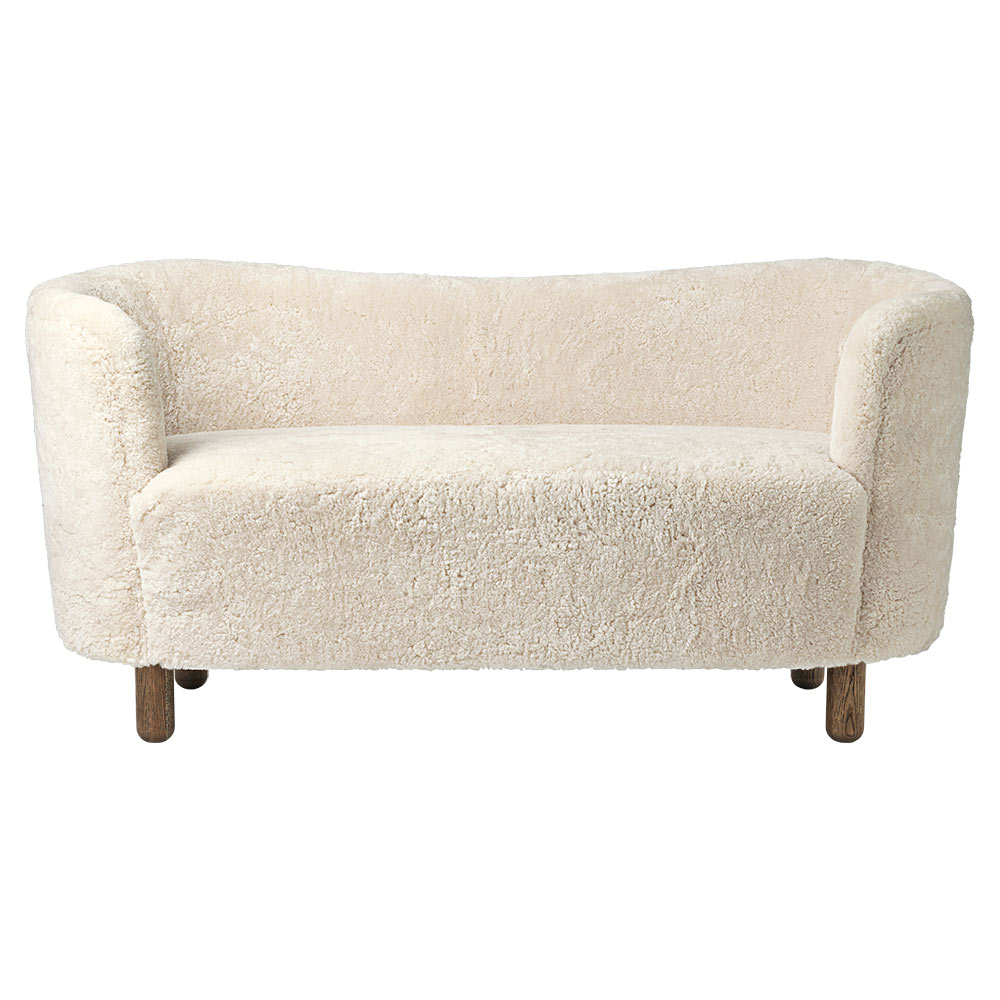 Mingle Sofa - Moonlight Sheepskin, Smoked Oak