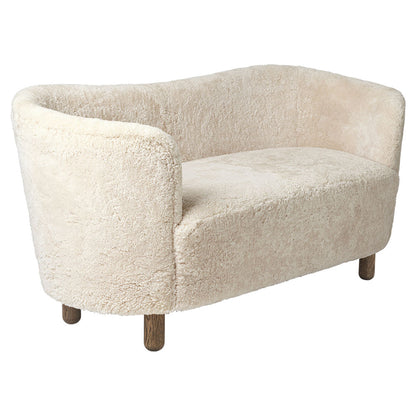 Mingle Sofa - Moonlight Sheepskin, Smoked Oak