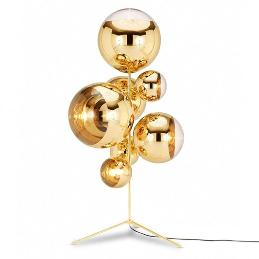 Mirror Ball Stand Chandelier - Gold