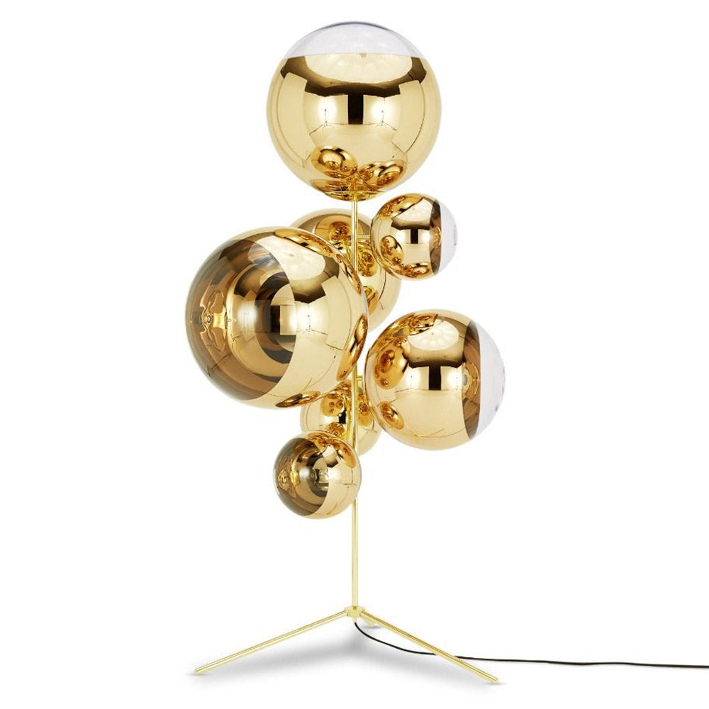 Mirror Ball Stand Chandelier - Gold