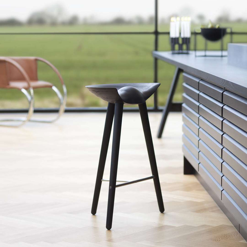 ML Bar Counter Stool - Black Stained Beech