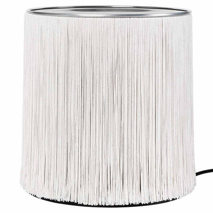 Model 597 Floor Lamp - Cream Fringe, Polished Aluminum