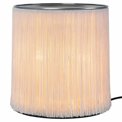 Model 597 Floor Lamp - Cream Fringe, Polished Aluminum
