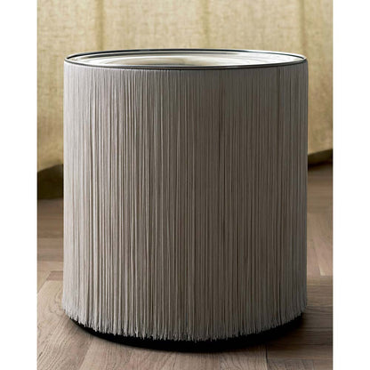Model 597 Floor Lamp - Cream Fringe, Polished Aluminum