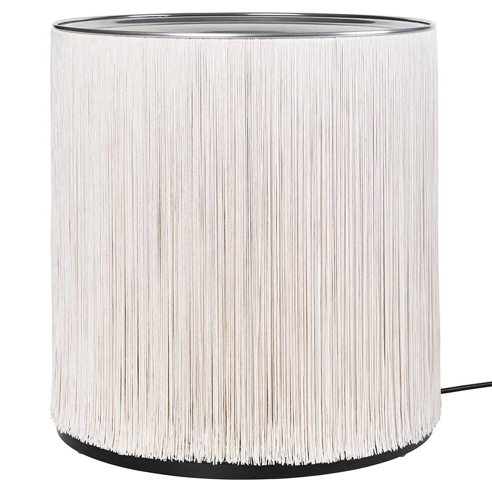 Model 597 Table Lamp - Cream Fringe, Polished Aluminum