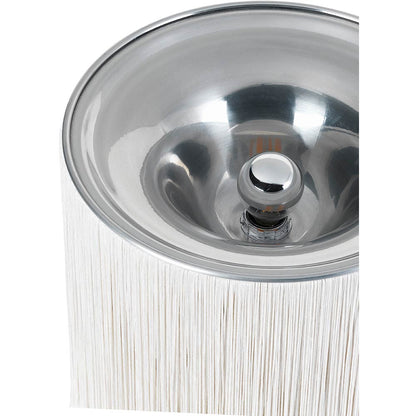 Model 597 Table Lamp - Cream Fringe, Polished Aluminum