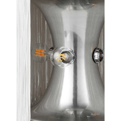 Model 597 Table Lamp - Cream Fringe, Polished Aluminum