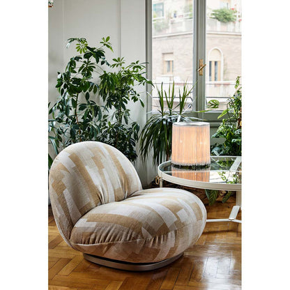 Model 597 Table Lamp - Cream Fringe, Polished Aluminum