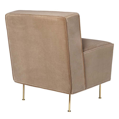 Modern Line Dining Chair - Beige, Brass