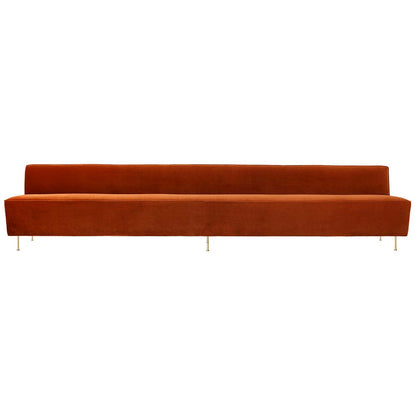 Modern Line Dining Sofa - Red, Brass