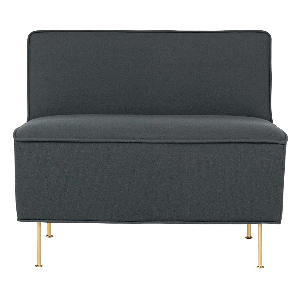 Modern Line Lounge Chair - Gray, Brass