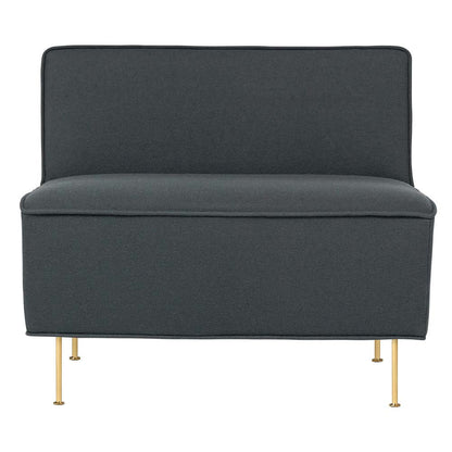 Modern Line Lounge Chair - Gray, Brass