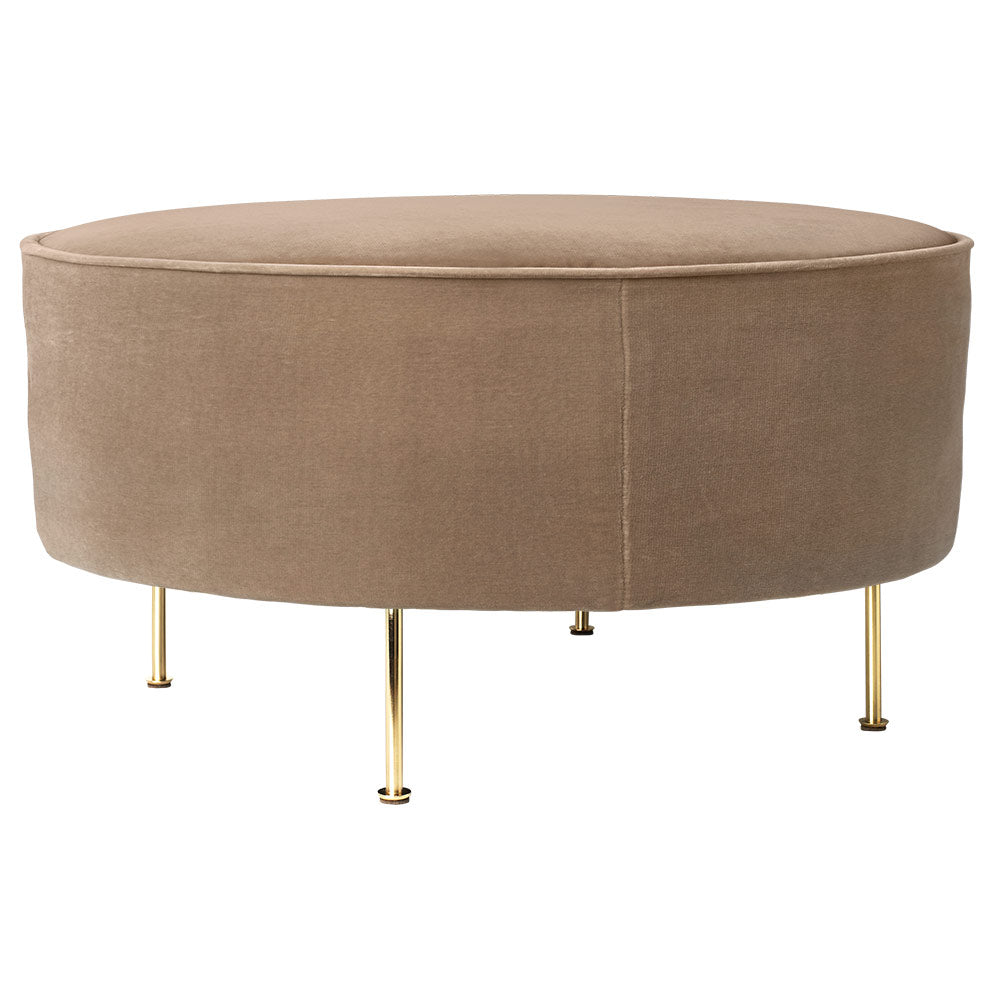 Modern Line Pouf Large - Beige, Brass