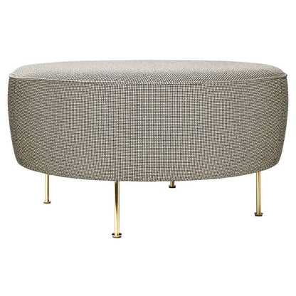 Modern Line Pouf Large- Gray, Brass
